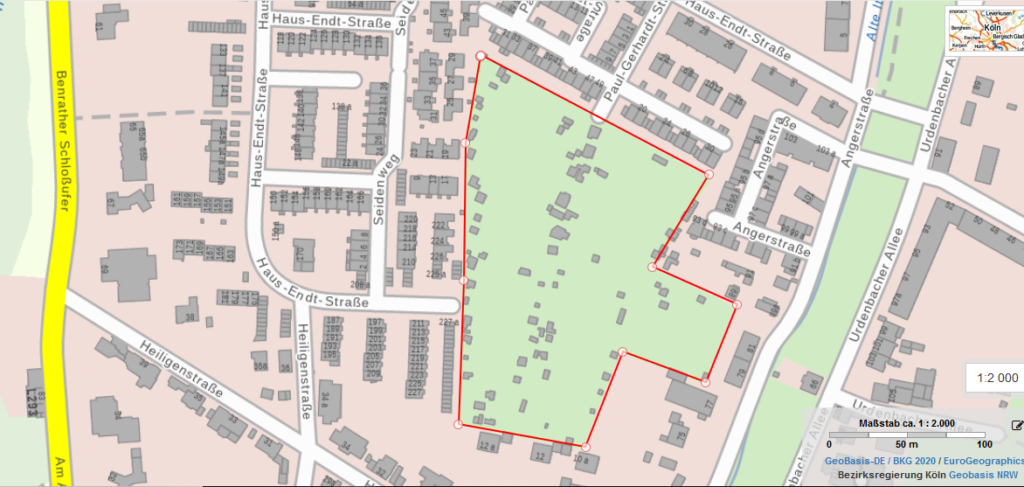 Geländekarte Grabeland Urdenbach