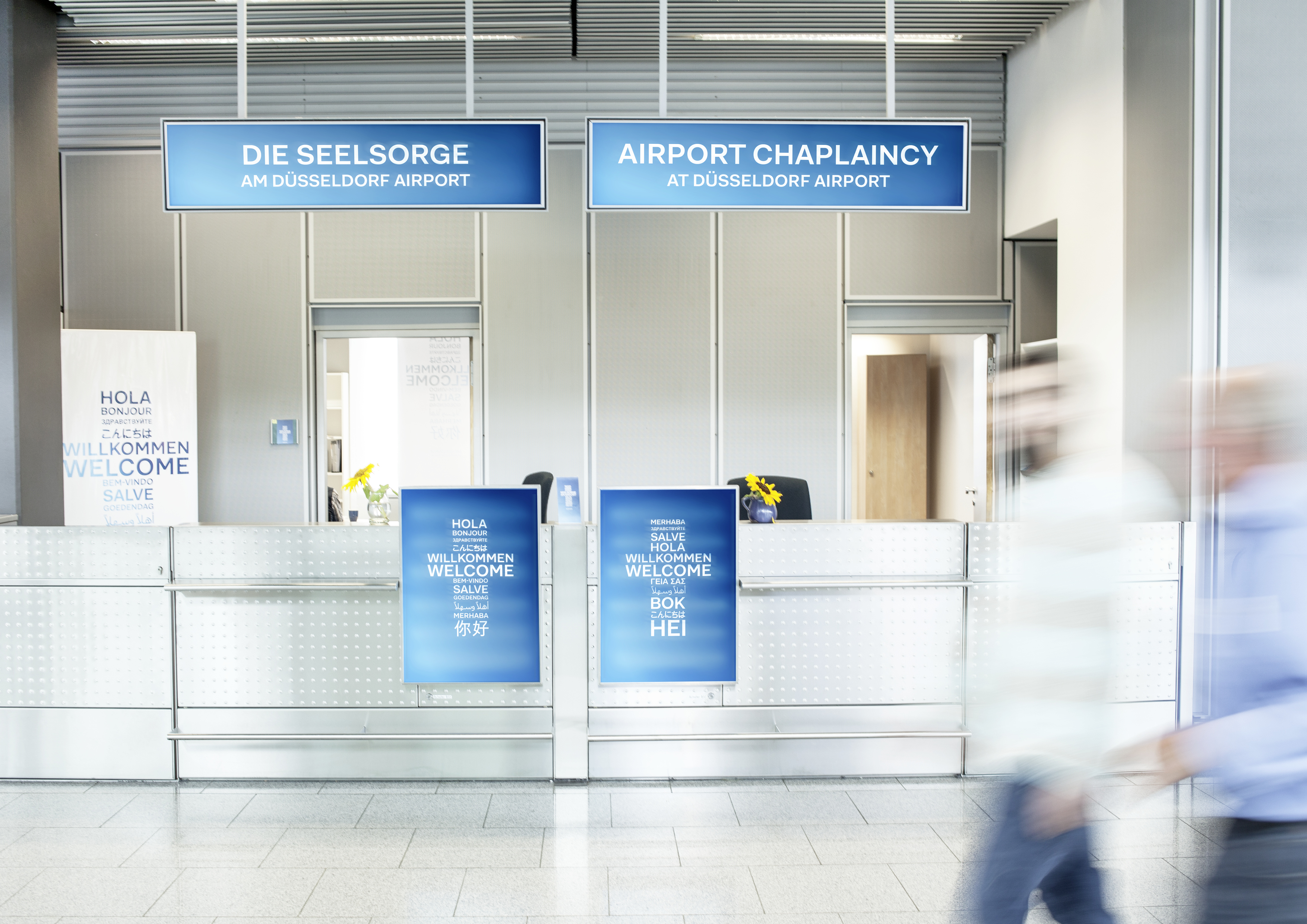 Die Flughafenseelsorge am Düsseldorfer Flughafen; Foto: evdus